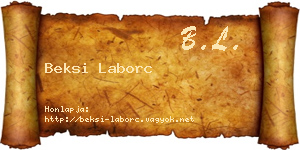 Beksi Laborc névjegykártya